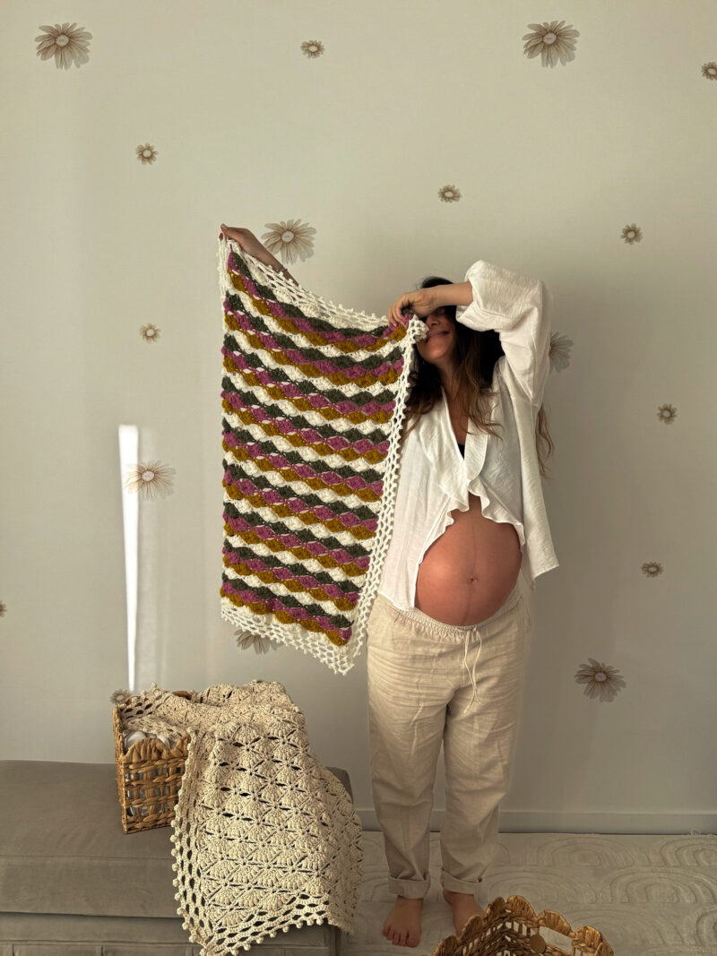 PROYECTO MANTA MIA | GUIA DE TEJIDO: Incluye 5 clases grabadas + gráfico imprimible