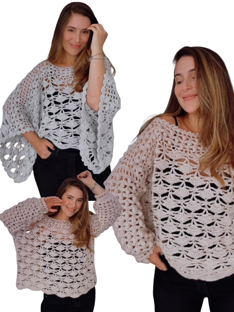 PROYECTO SWEATER Y REMERON BOND | GUIA DE TEJIDO: Incluye 6 videos tutoriales paso a paso + gráfico de puntos
